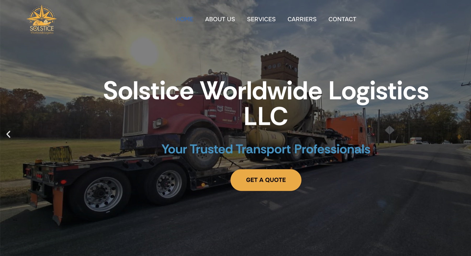 Solstice Worldwide Logistics website homepage